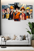 CDK-00206 - Cuadro 5 Piezas - Anime - Todos Tus Heroes Juntos