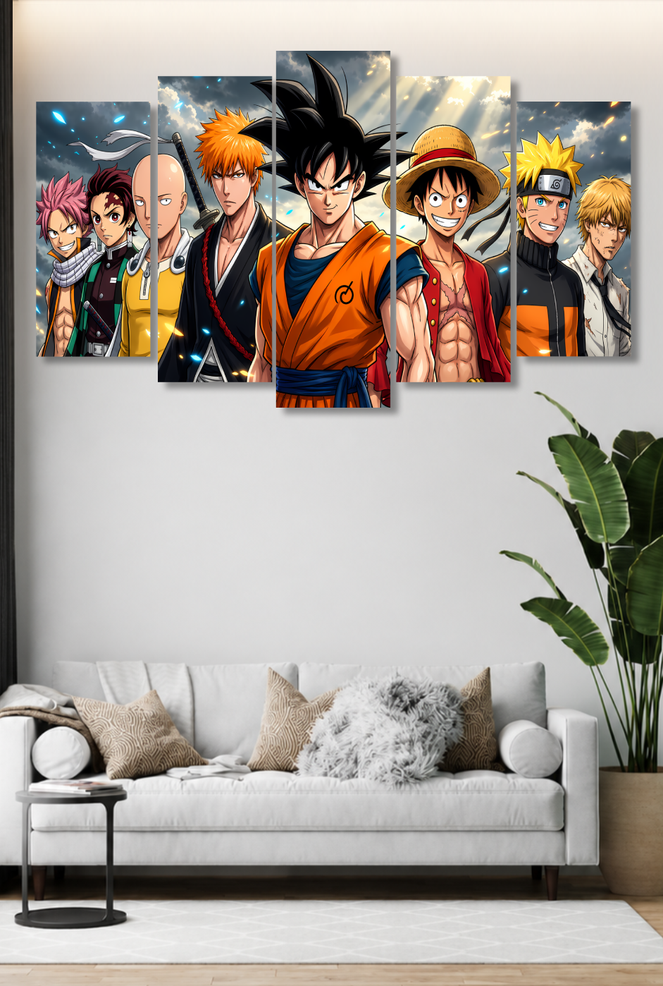 CDK-00206 - Cuadro 5 Piezas - Anime - Todos Tus Heroes Juntos