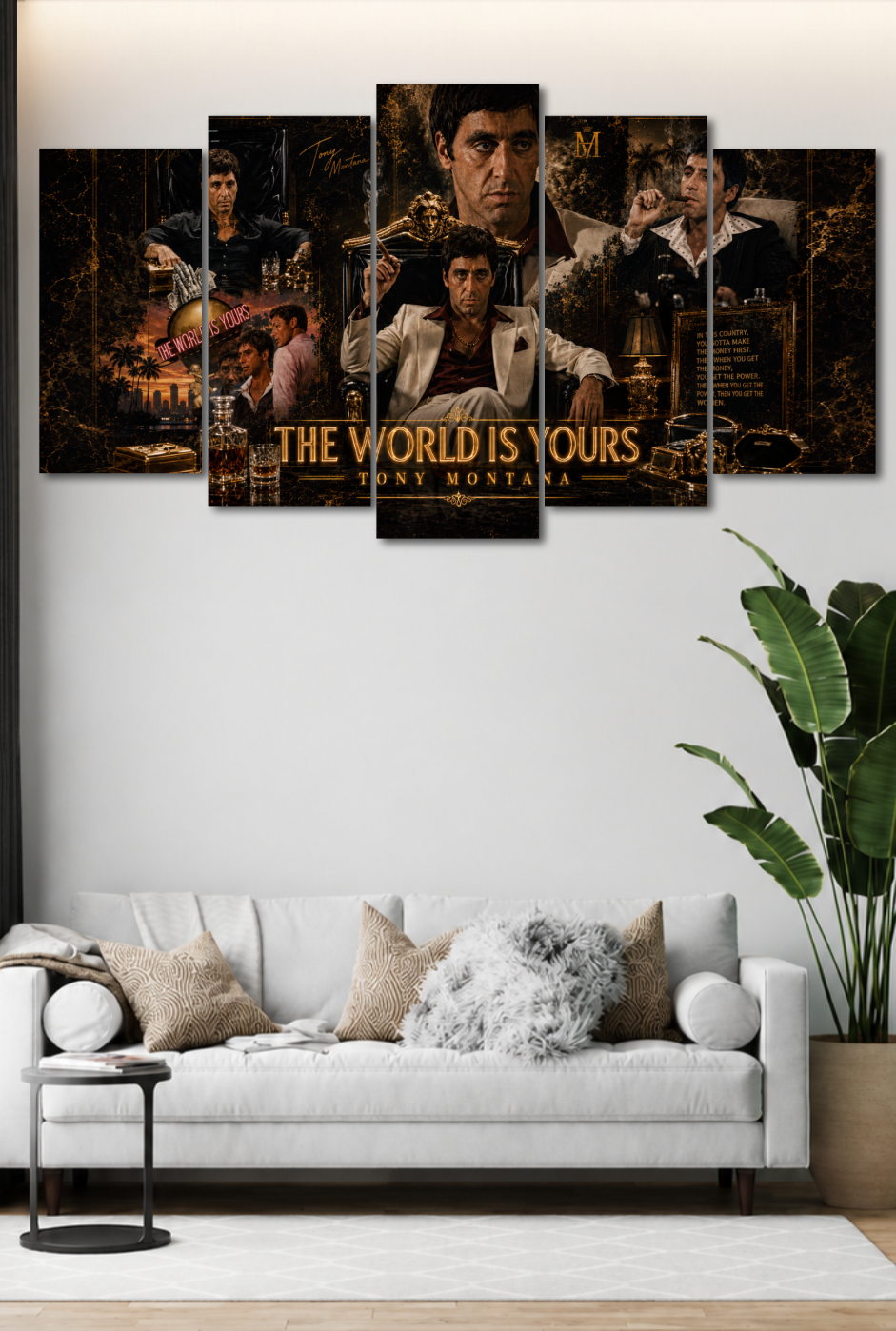 CDK-00230 - Cuadro 5 Piezas - Tony Montana - Scarface 3