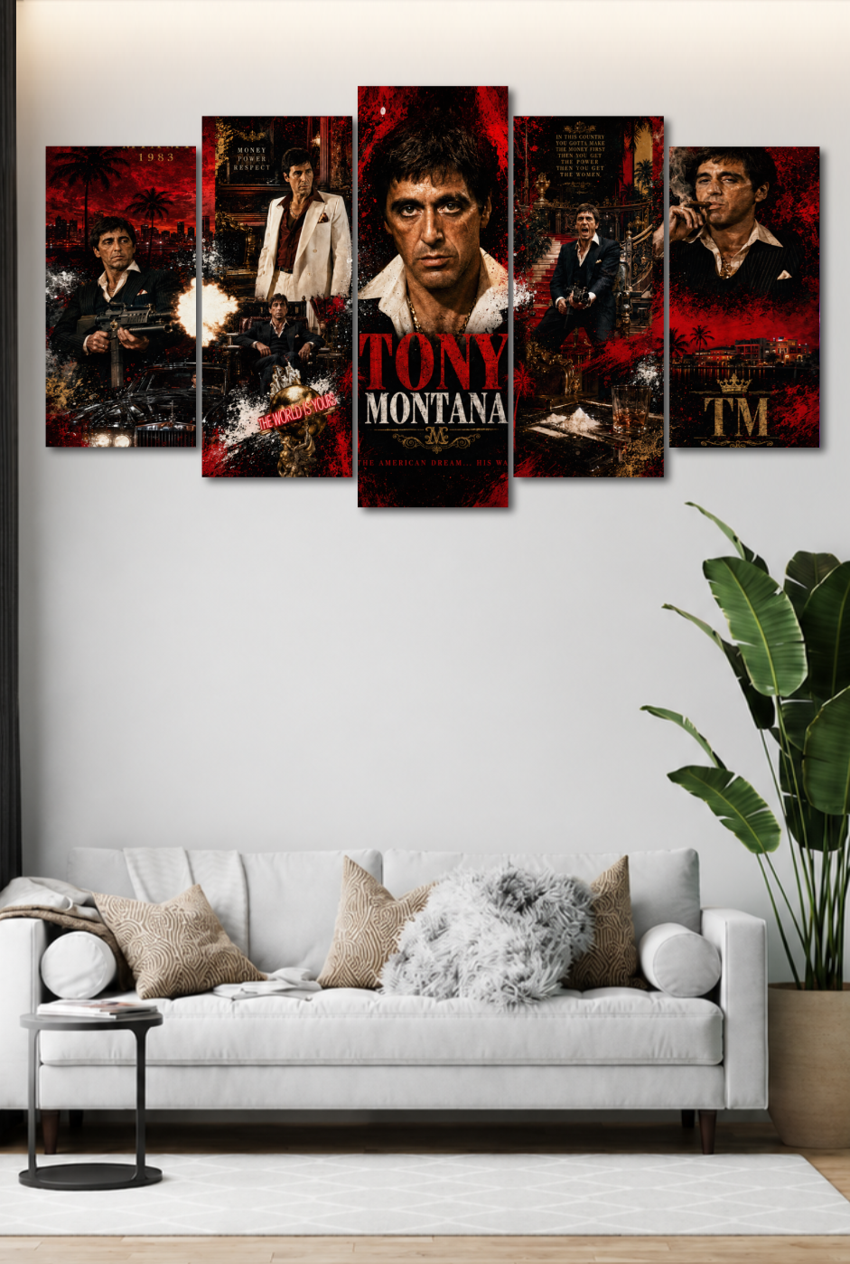 CDK-00231 - Cuadro 5 Piezas - Tony Montana - Scarface 4