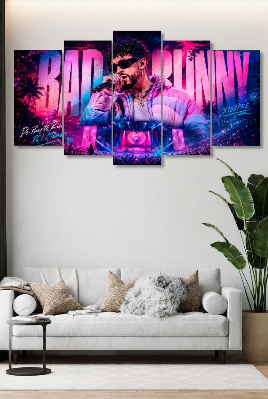 CDK-00244 - Cuadro 5 Piezas - Bad Bunny 5