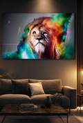 Cuadro León Artístico Humo de Colores - CDK-ANI-00003