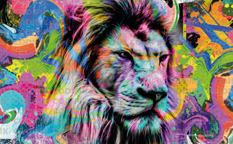 CDK-ANI-00104 - Leon grafitiado 2  PopArt