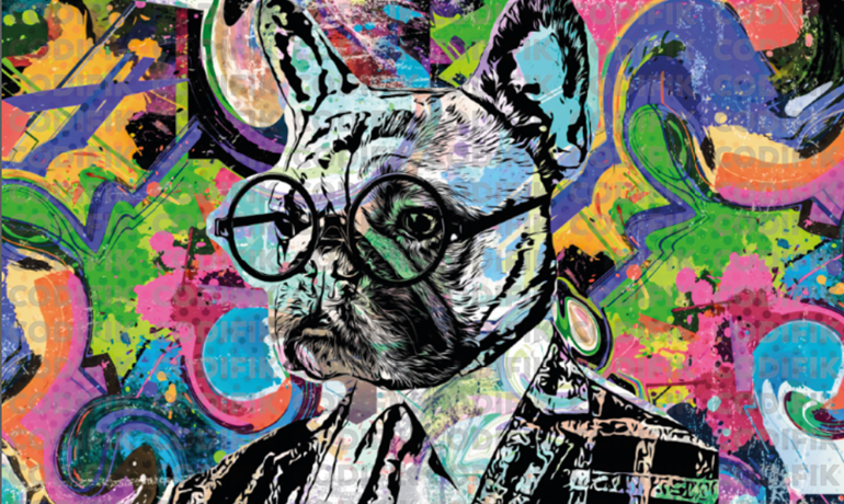 CDK-ANI-00105 - Perrito con lentes  PopArt